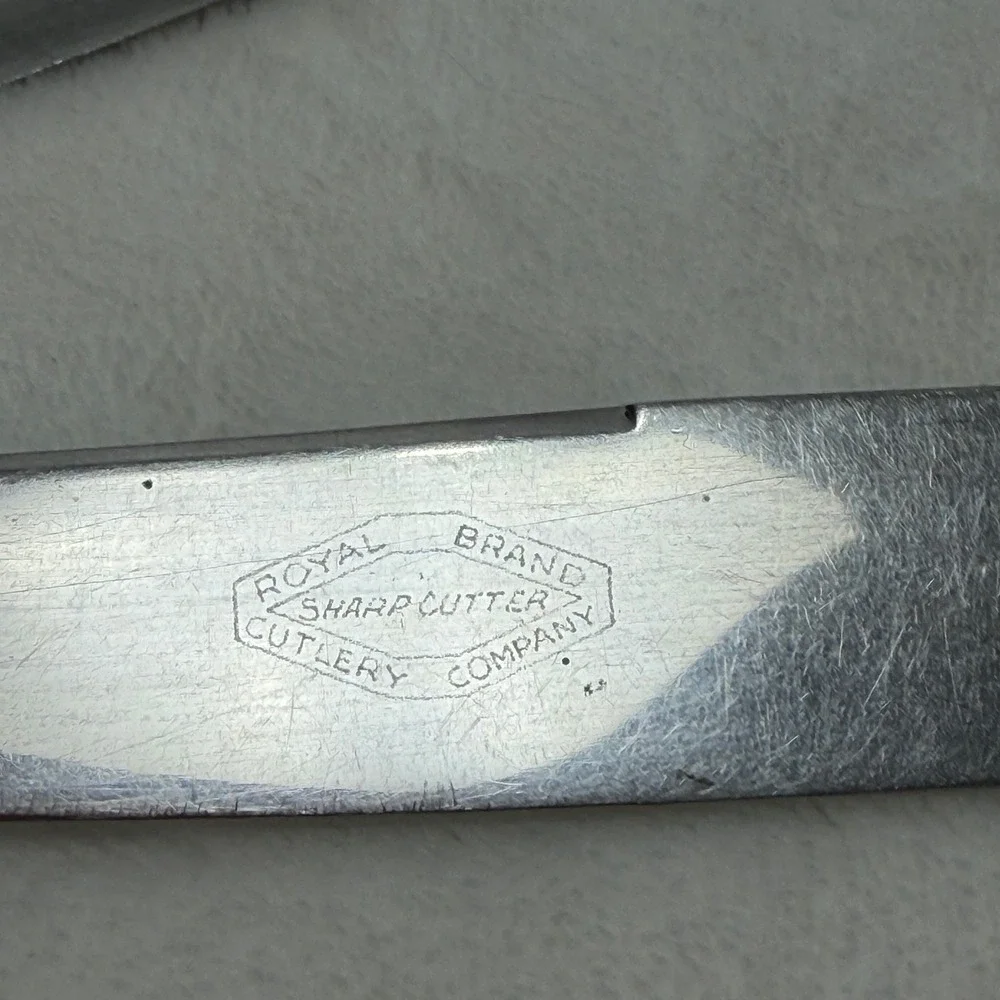 VTG Royal Brand Brown Bakelite Handle Dinner Knives Set of‎ 2 Made in England